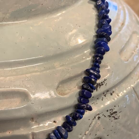 Jay King Necklace Sterling Silver and Lapis Chips by DTR - Picture 5 of 7